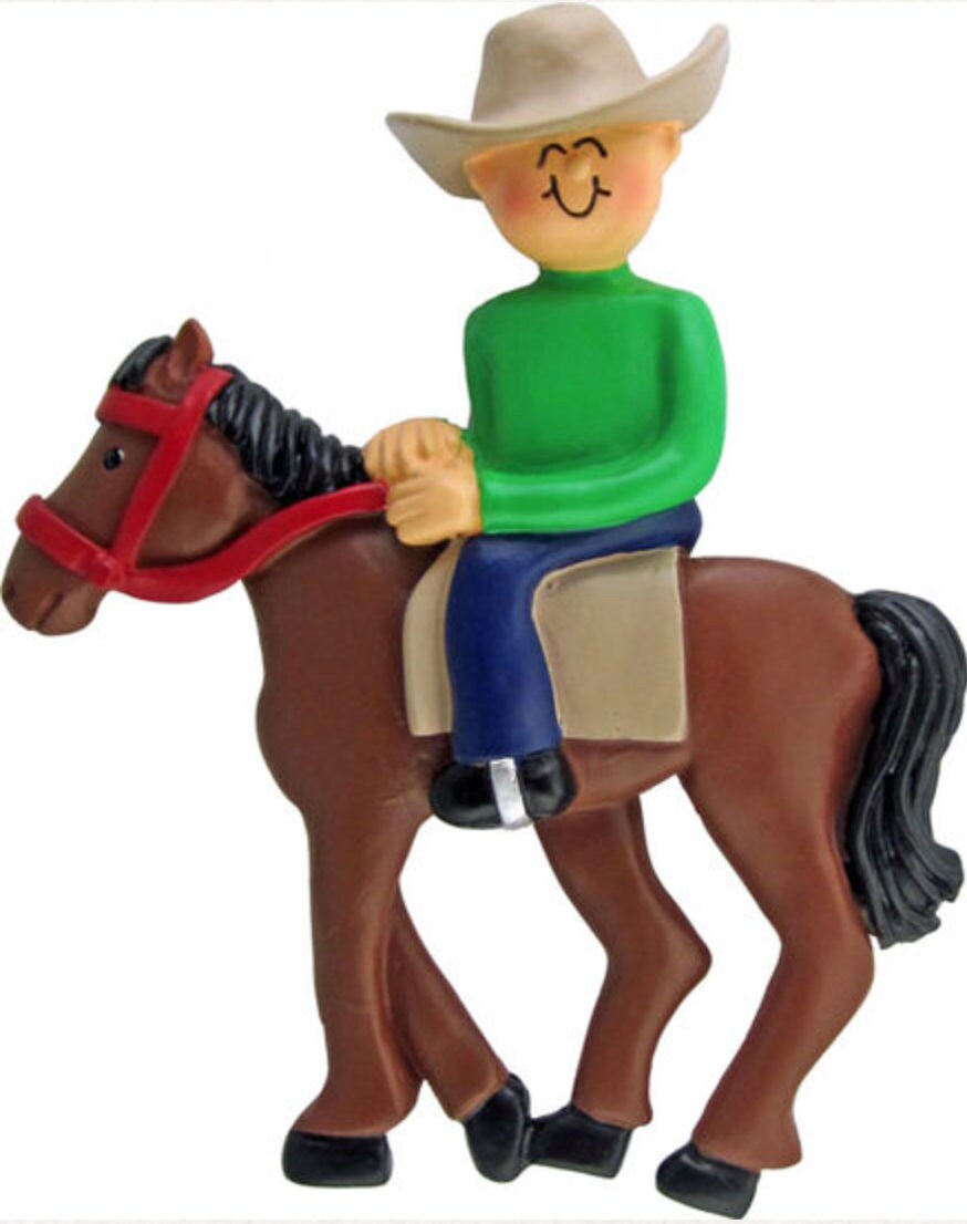 Horseback Riding Cowboy Ornament