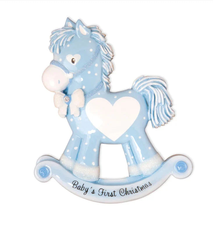 Baby Boy Rocking Horse Ornament