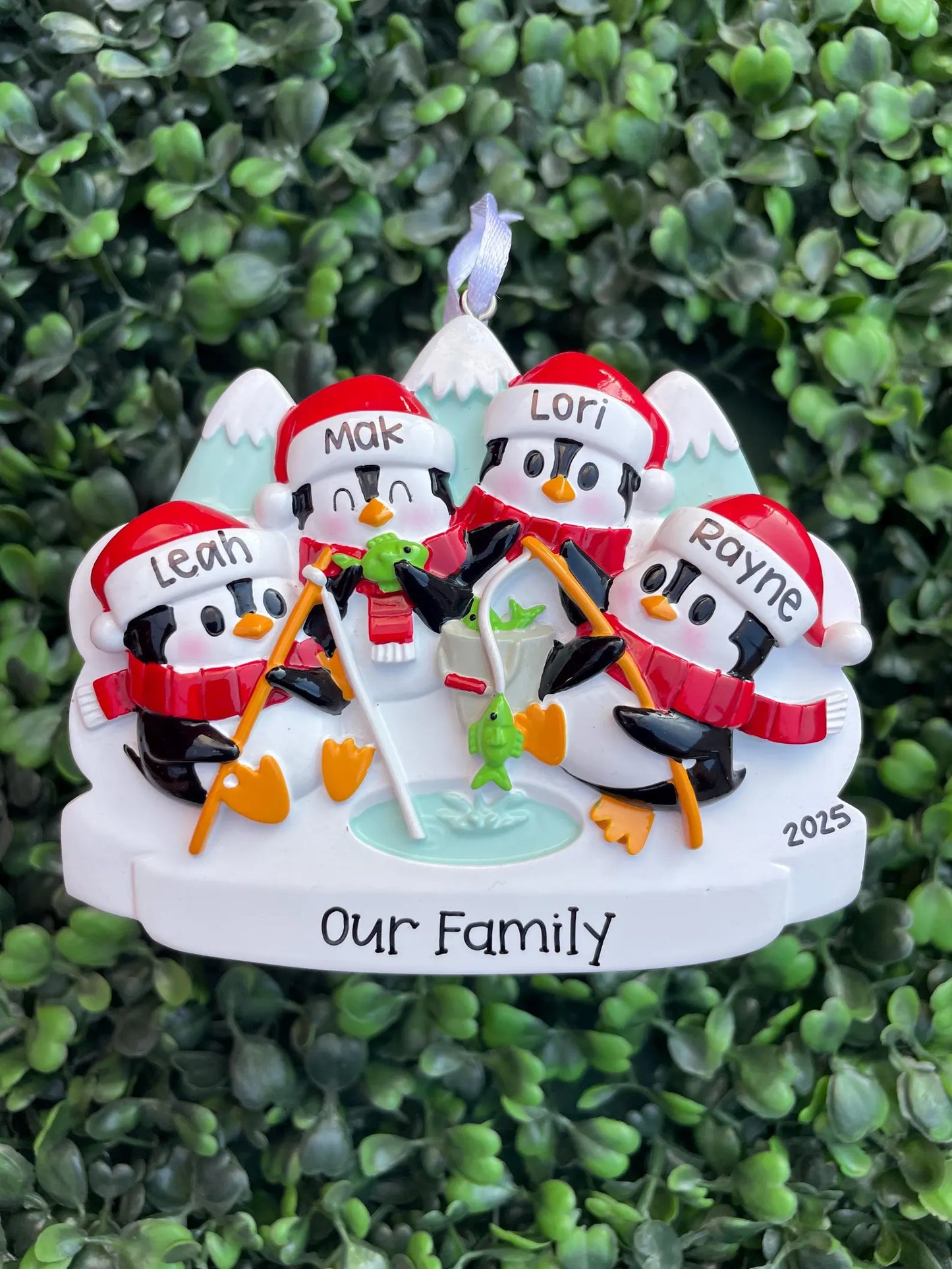 Penguin Ice Fishers: Family of Four