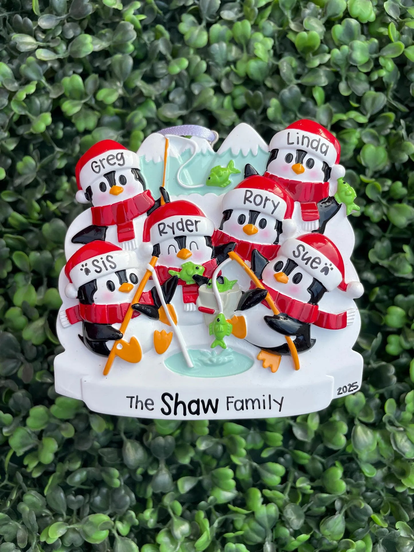 Penguin Ice Fishers: Family of Six