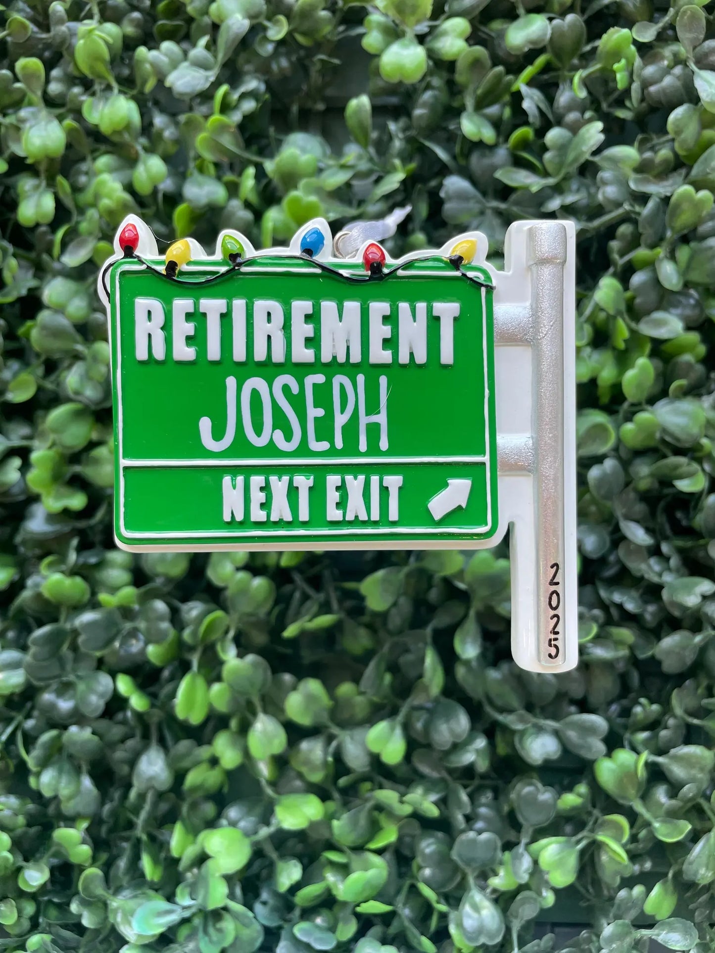 Retirement Road Sign Personalized Ornament