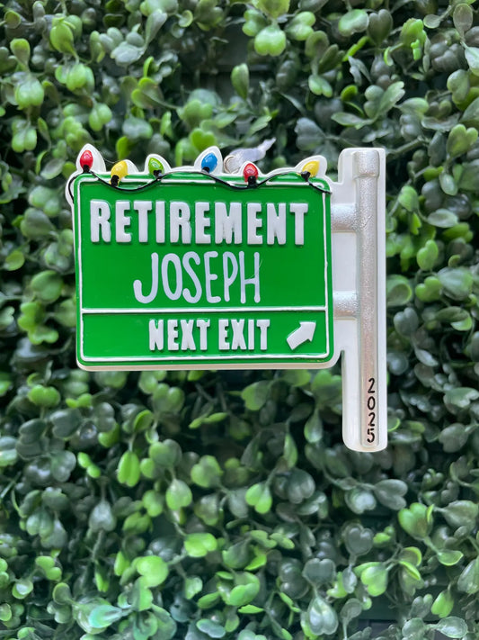 Retirement Road Sign Personalized Ornament