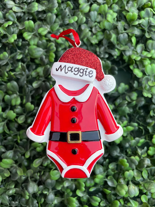 Santa Baby Onesie Personalized Ornament