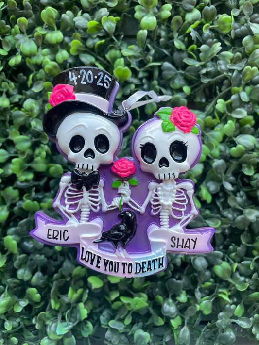Halloween Skeleton Couple Personalized Ornament