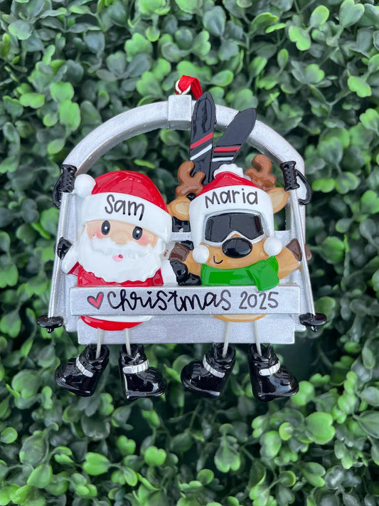 Ski Lift Ornament - Family of Two