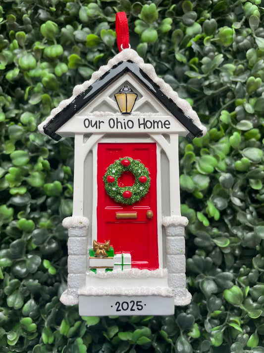 Red Door with Peak Personalized Ornament